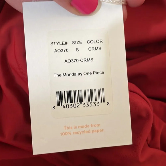 Andie Mandalay One Piece Swimsuit Crimson Red size S NWT - Picture 7 of 8